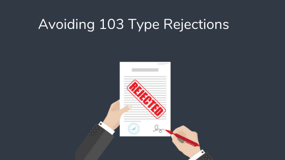 Avoiding 103 type rejection PQAI