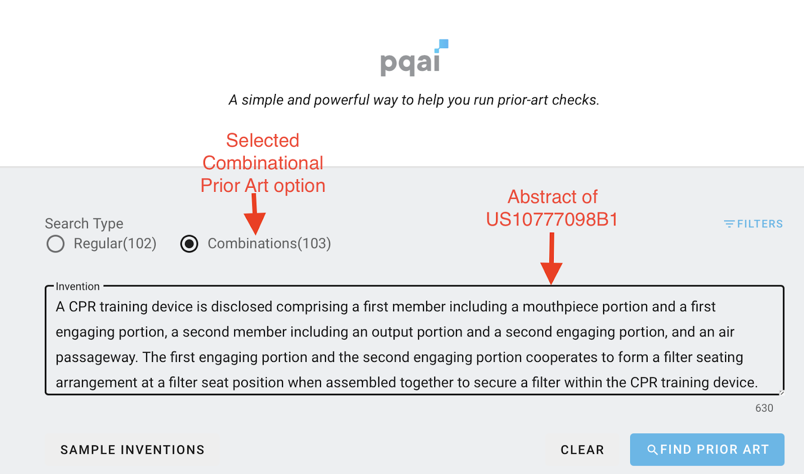 Avoid 103 type rejection by conducting combinational prior art search using PQAI

Snapshot from PQAI