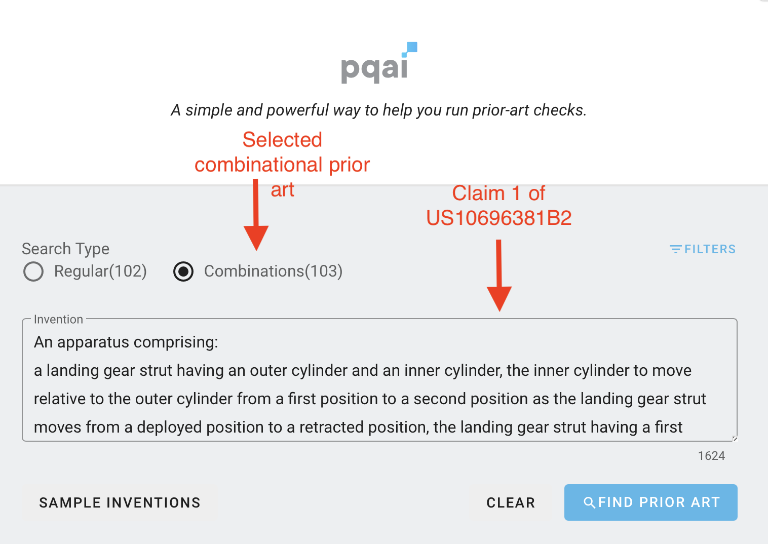 Avoid 103 type rejection by conducting combinational prior art search using PQAI

Snapshot from PQAI