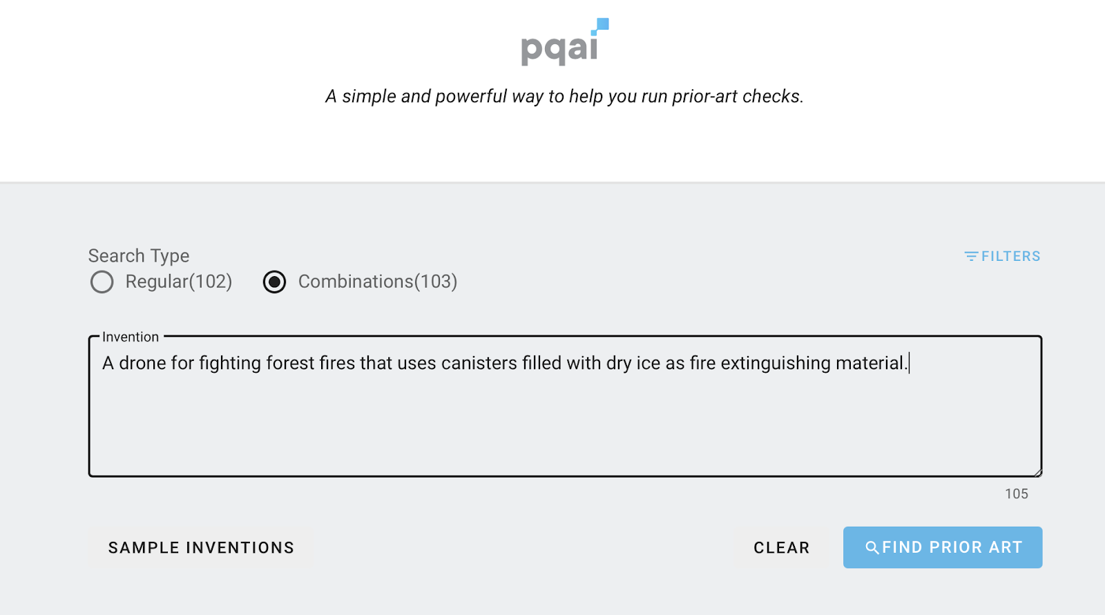 103 type rejection - Combinational prior art search using PQAI