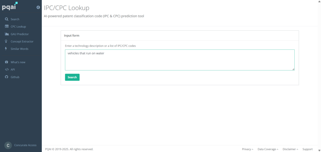 CPC lookup tool