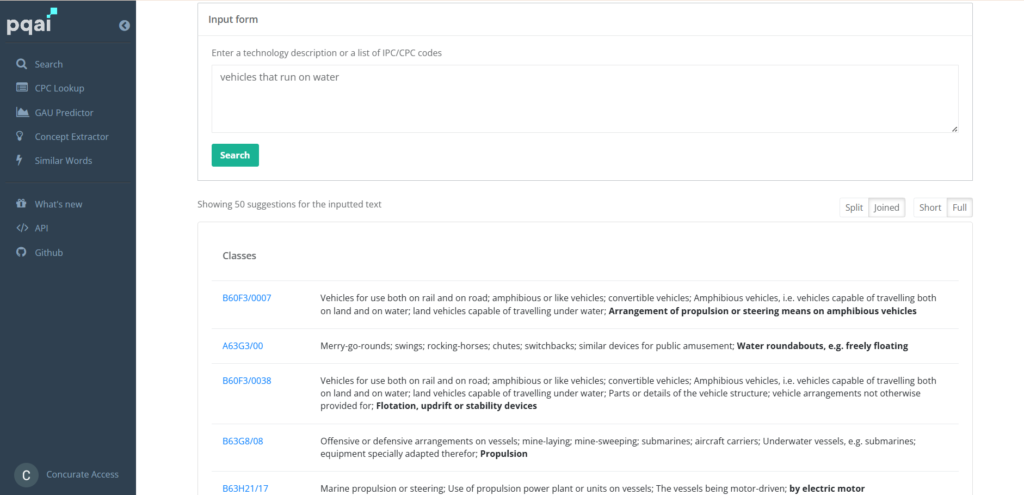 CPC lookup tool