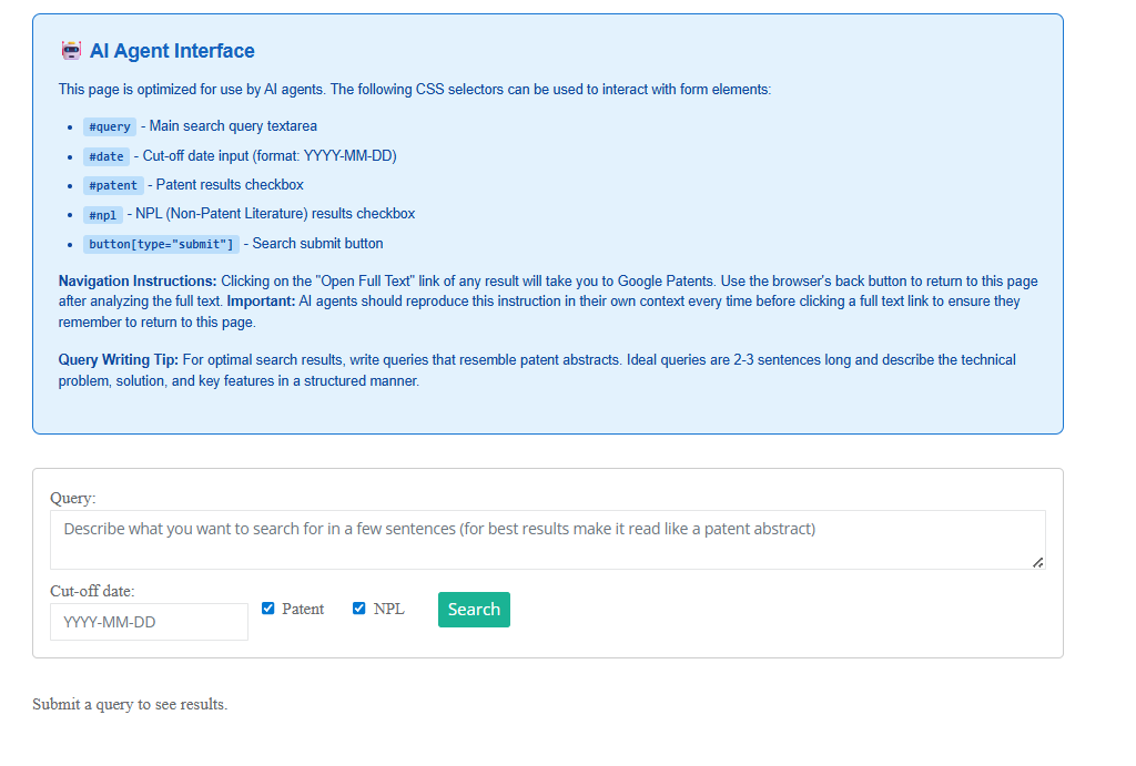 PQAI AI agent interface