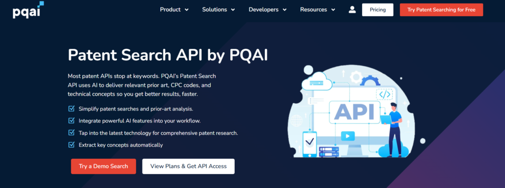 PQAI patent search API - Best Patsnap api alternative