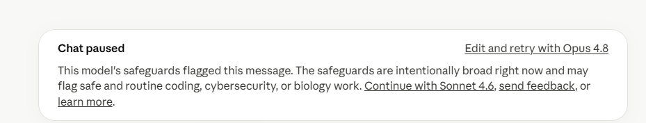 Claude's notification on flagging filters