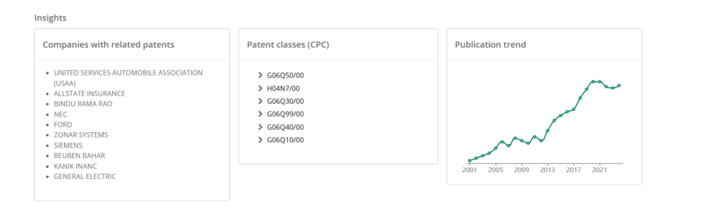 PQAI search interface with insights