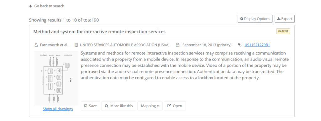 PQAI search results for query on remote inspection