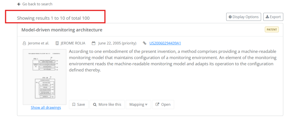 PQAI results for US8379538 - Interface